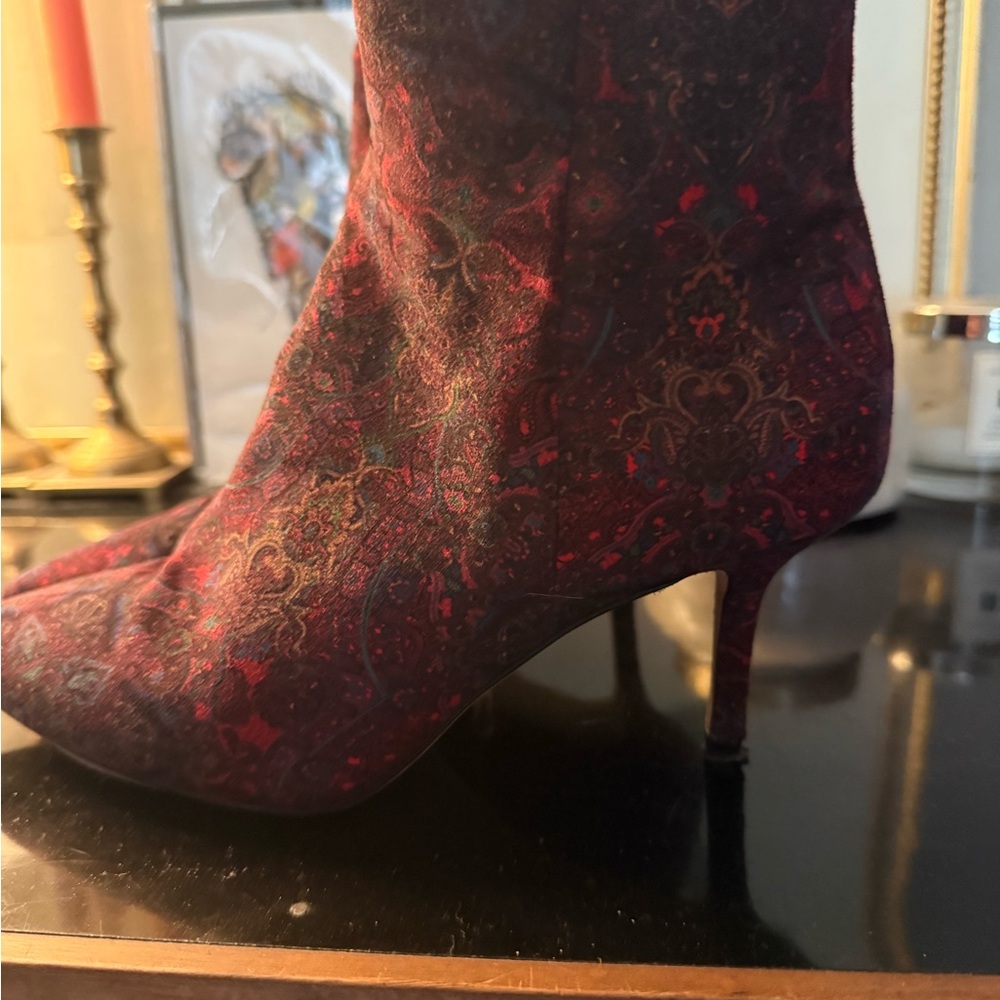 l’Agence Paisley velvet Stiletto Boots